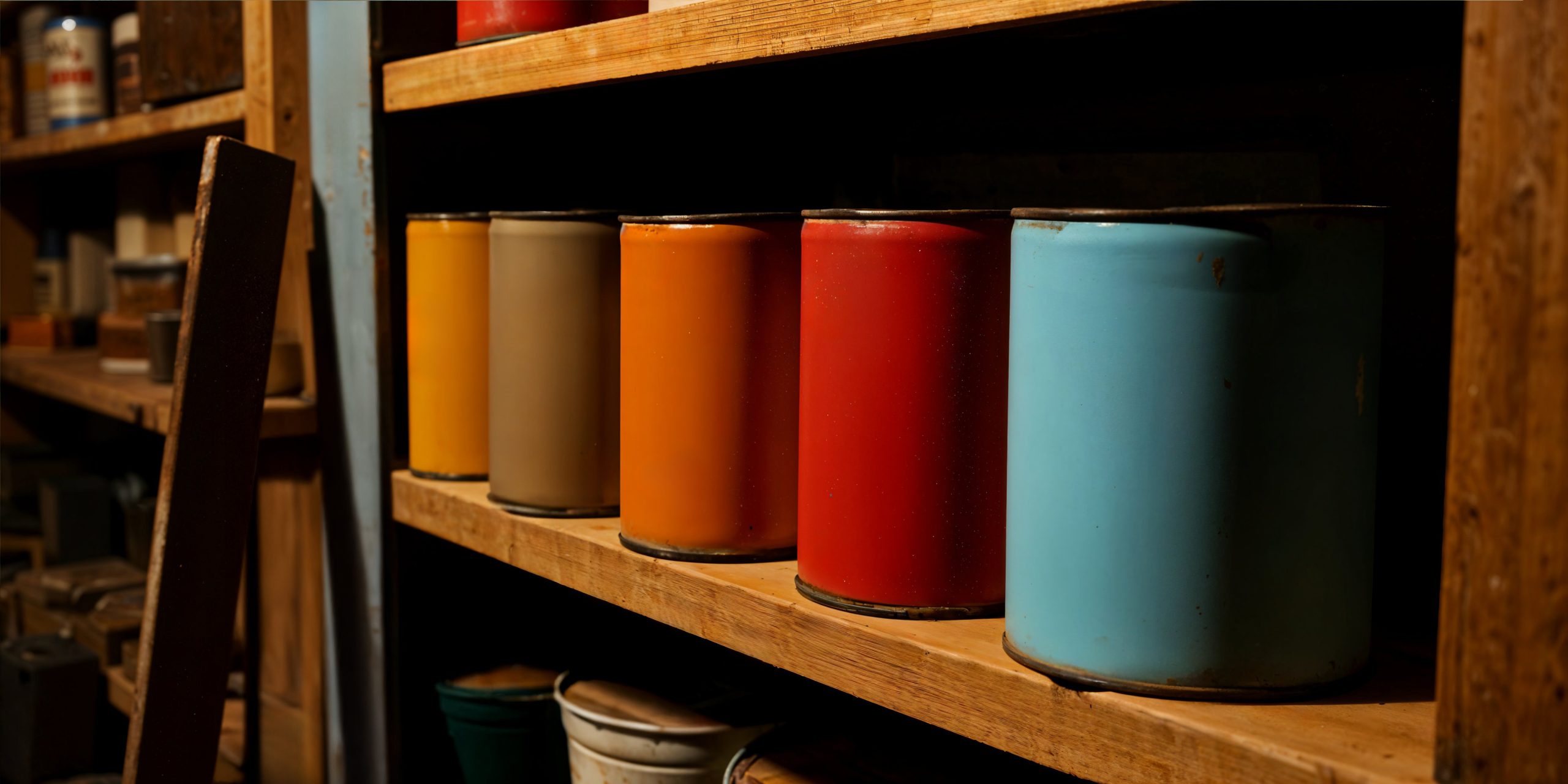 metallic-paint-cans-shelves